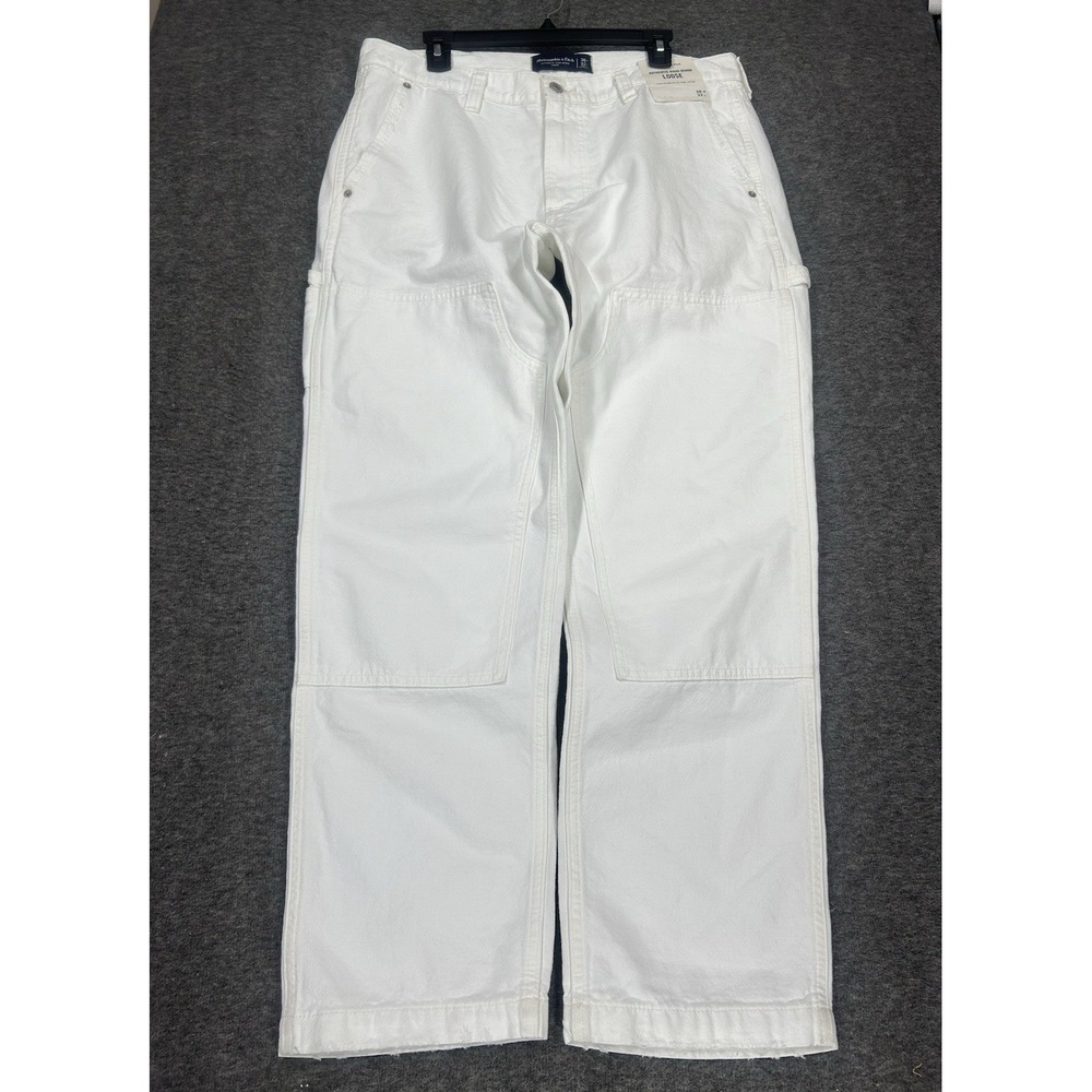 Abercrombie Fitch Pants Mens 36x32 Loose canvas Double Knee Carpenter distressed